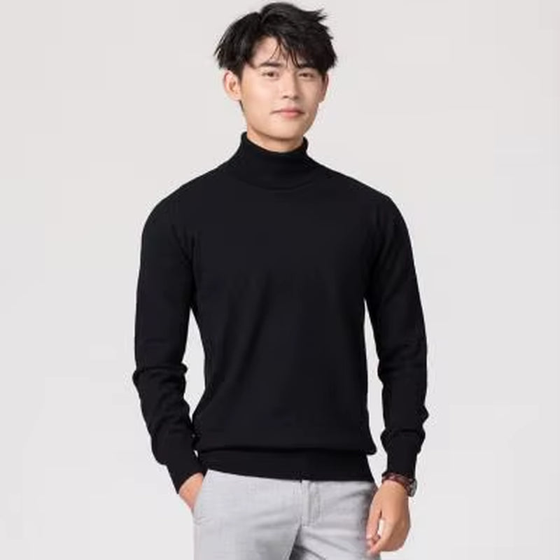 Turtleneck Men Cashmere Cotton Blend Pullover Jumper 2023 Autumn Winter Vetement Homme Ropa Hombre Pull Homme Hiver Sweater