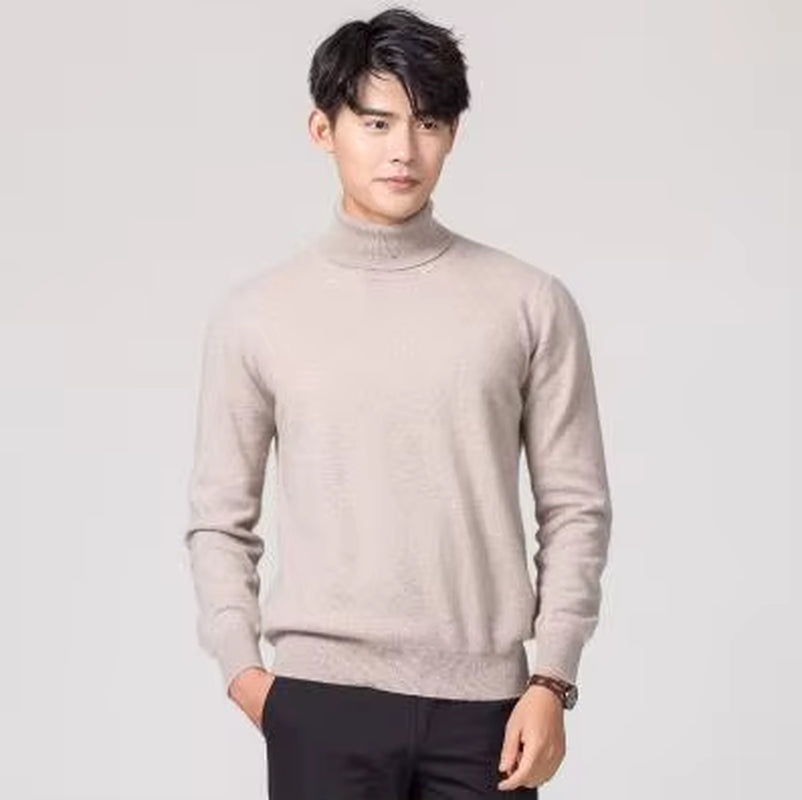 Turtleneck Men Cashmere Cotton Blend Pullover Jumper 2023 Autumn Winter Vetement Homme Ropa Hombre Pull Homme Hiver Sweater