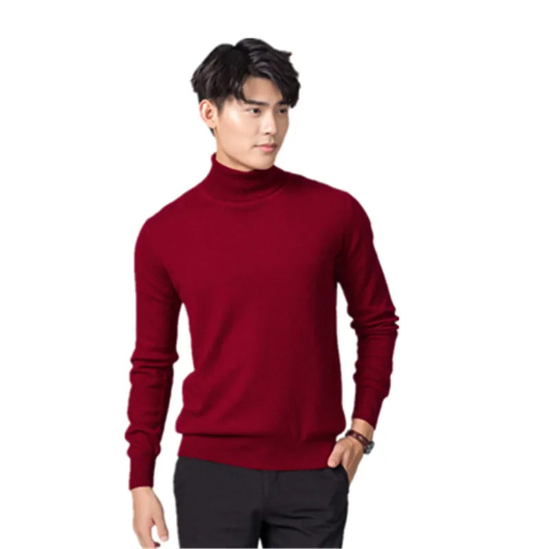 Turtleneck Men Cashmere Cotton Blend Pullover Jumper 2023 Autumn Winter Vetement Homme Ropa Hombre Pull Homme Hiver Sweater