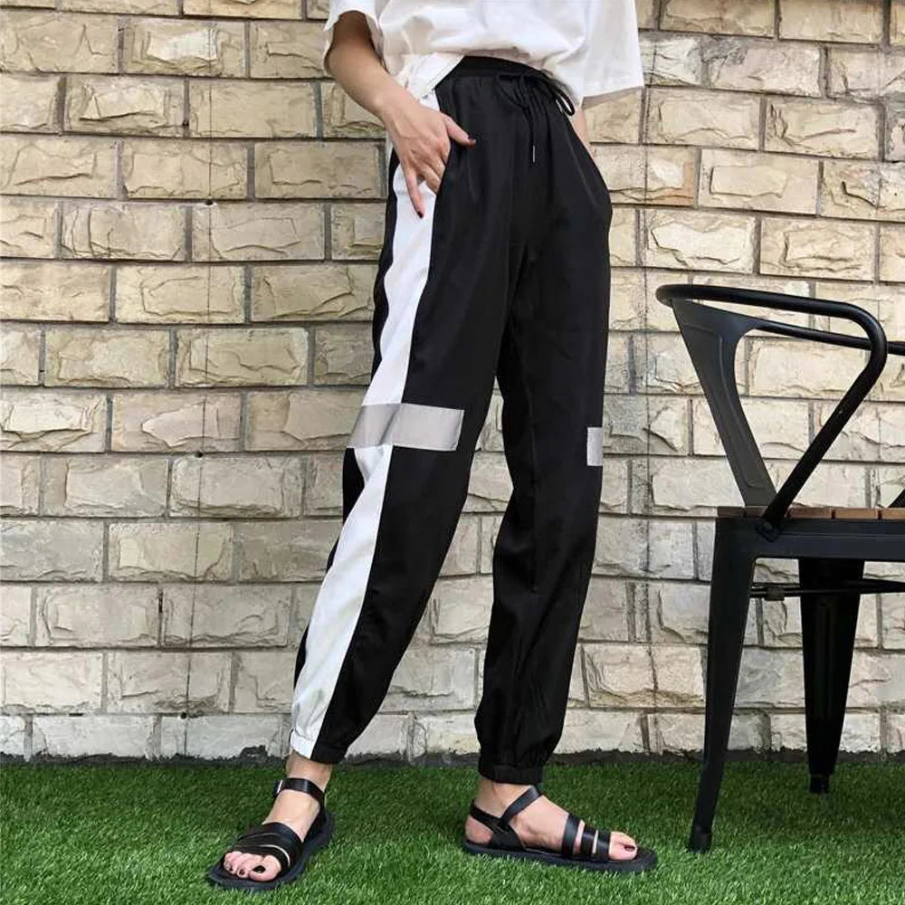 High Waist Sweatpant Pants Women Patchwork Hip Hop Harem Loose Pants Spring Trousers Soprt Baggy Joggers Trousers Vetement Femme