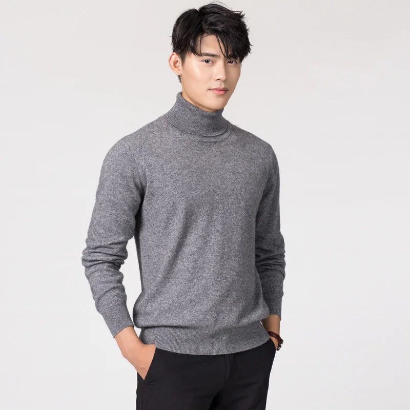 Turtleneck Men Cashmere Cotton Blend Pullover Jumper 2023 Autumn Winter Vetement Homme Ropa Hombre Pull Homme Hiver Sweater