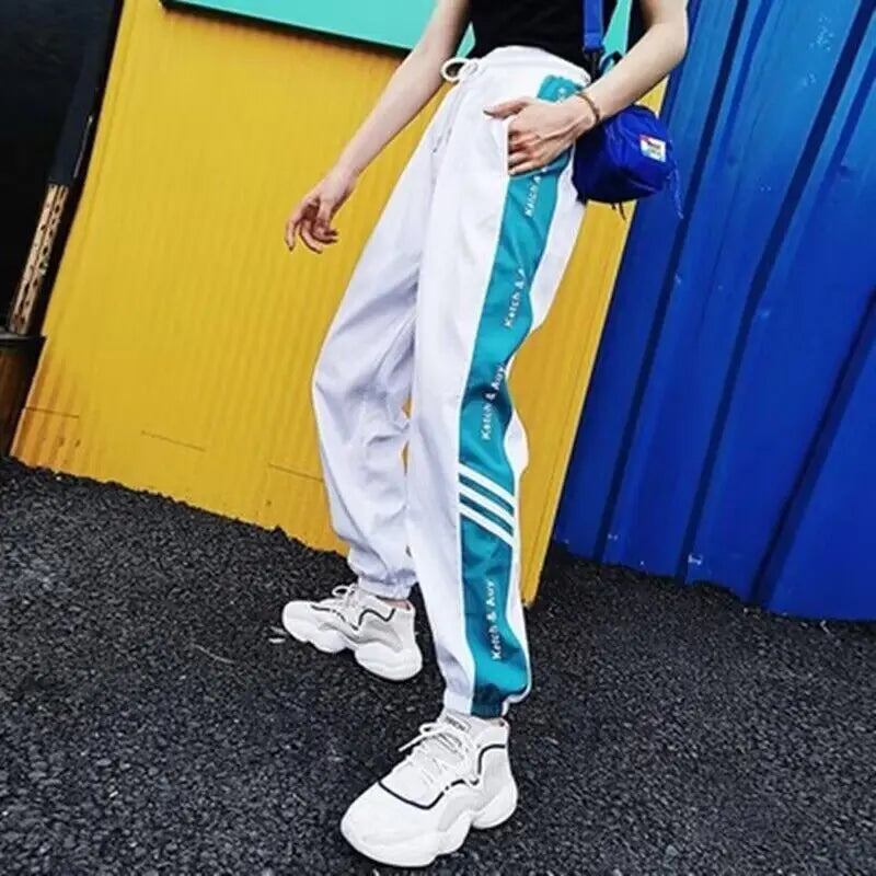 High Waist Sweatpant Pants Women Patchwork Hip Hop Harem Loose Pants Spring Trousers Soprt Baggy Joggers Trousers Vetement Femme