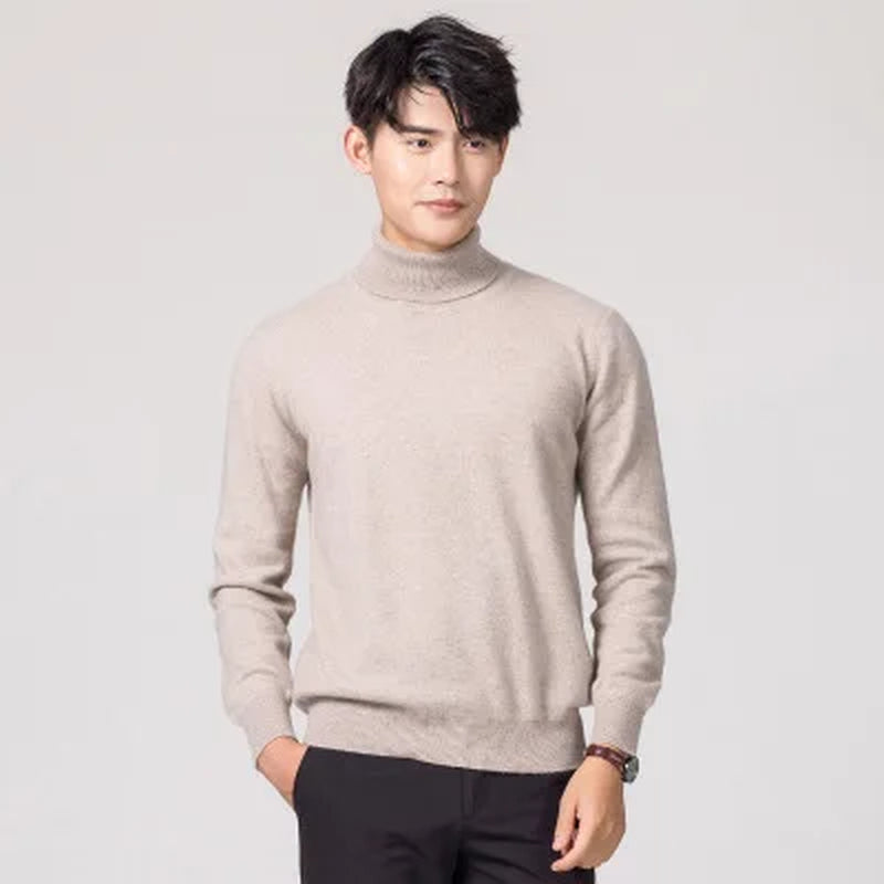 Turtleneck Men Cashmere Cotton Blend Pullover Jumper 2023 Autumn Winter Vetement Homme Ropa Hombre Pull Homme Hiver Sweater