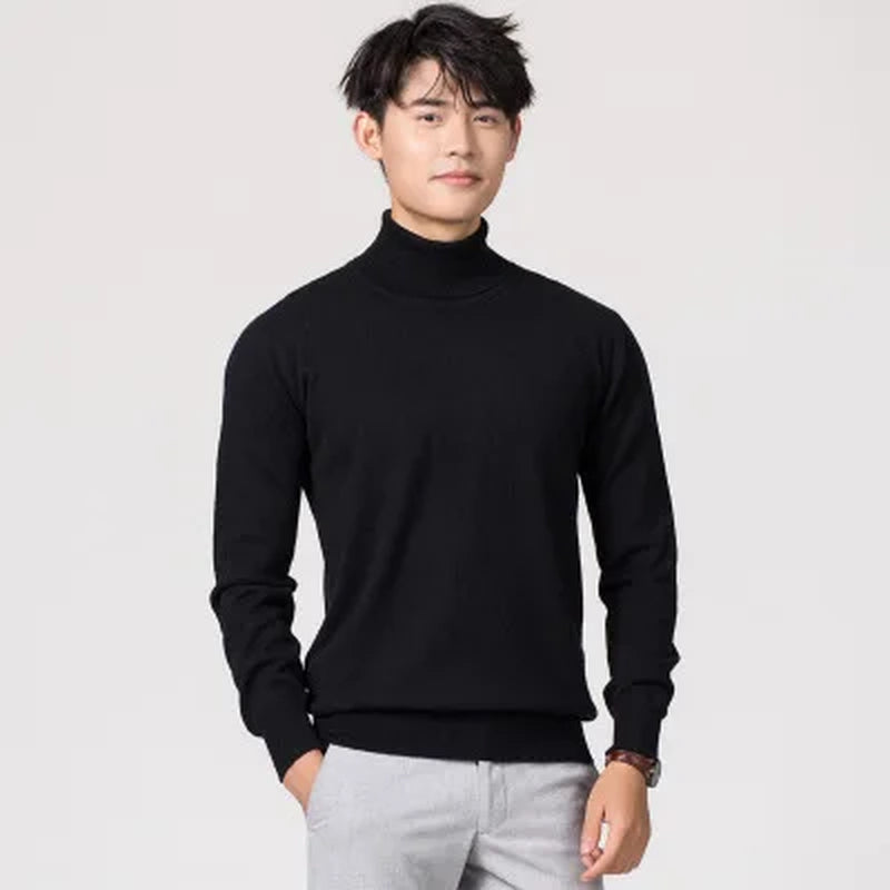 Turtleneck Men Cashmere Cotton Blend Pullover Jumper 2023 Autumn Winter Vetement Homme Ropa Hombre Pull Homme Hiver Sweater