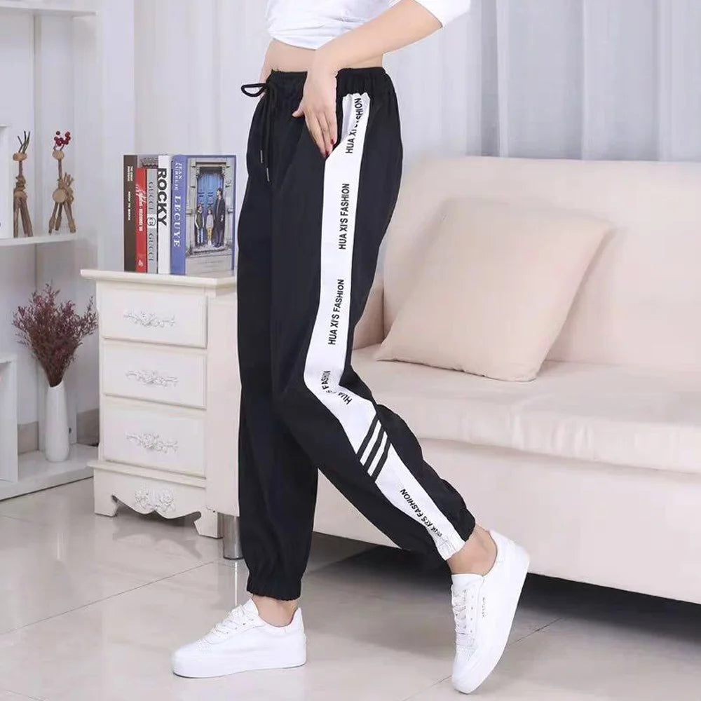 High Waist Sweatpant Pants Women Patchwork Hip Hop Harem Loose Pants Spring Trousers Soprt Baggy Joggers Trousers Vetement Femme