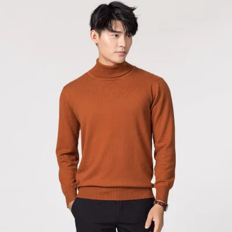 Turtleneck Men Cashmere Cotton Blend Pullover Jumper 2023 Autumn Winter Vetement Homme Ropa Hombre Pull Homme Hiver Sweater