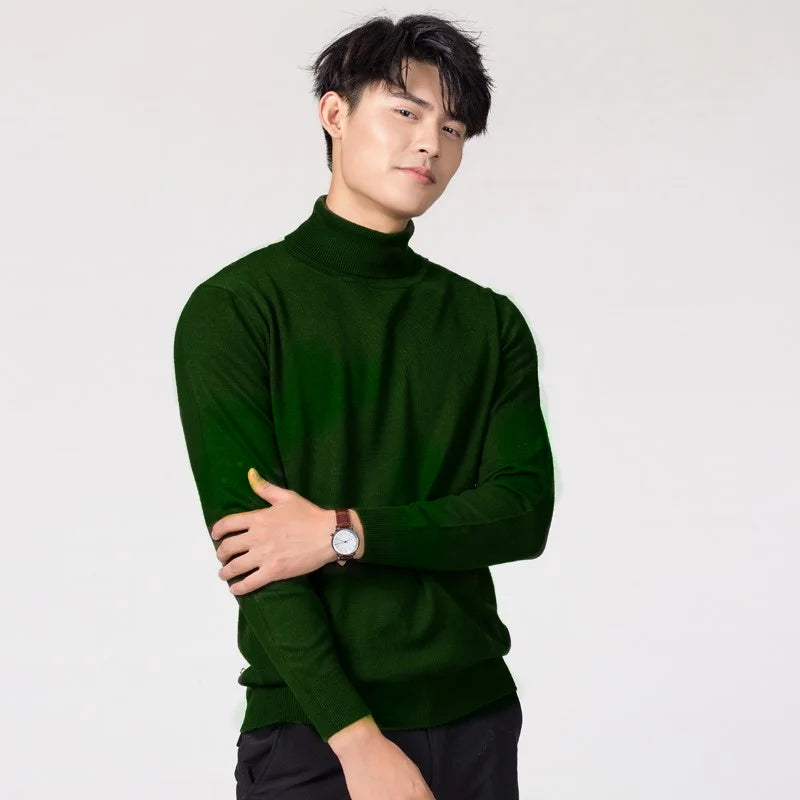 Turtleneck Men Cashmere Cotton Blend Pullover Jumper 2023 Autumn Winter Vetement Homme Ropa Hombre Pull Homme Hiver Sweater