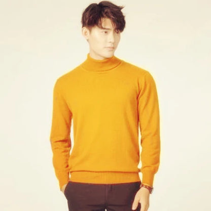 Turtleneck Men Cashmere Cotton Blend Pullover Jumper 2023 Autumn Winter Vetement Homme Ropa Hombre Pull Homme Hiver Sweater