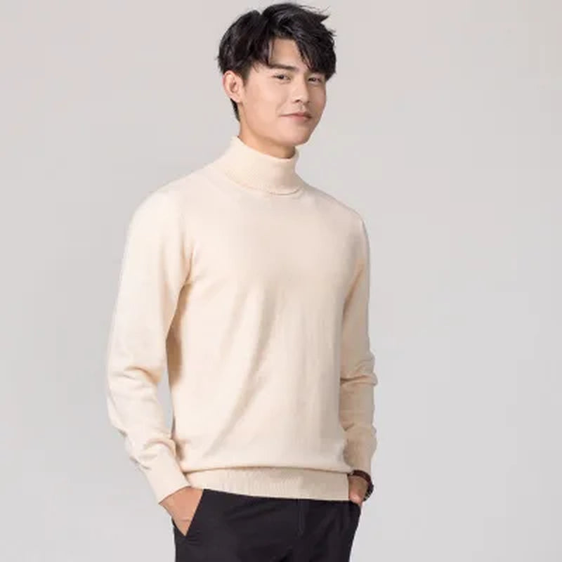 Turtleneck Men Cashmere Cotton Blend Pullover Jumper 2023 Autumn Winter Vetement Homme Ropa Hombre Pull Homme Hiver Sweater