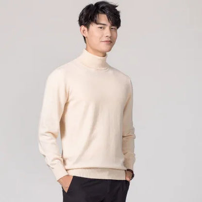 Turtleneck Men Cashmere Cotton Blend Pullover Jumper 2023 Autumn Winter Vetement Homme Ropa Hombre Pull Homme Hiver Sweater
